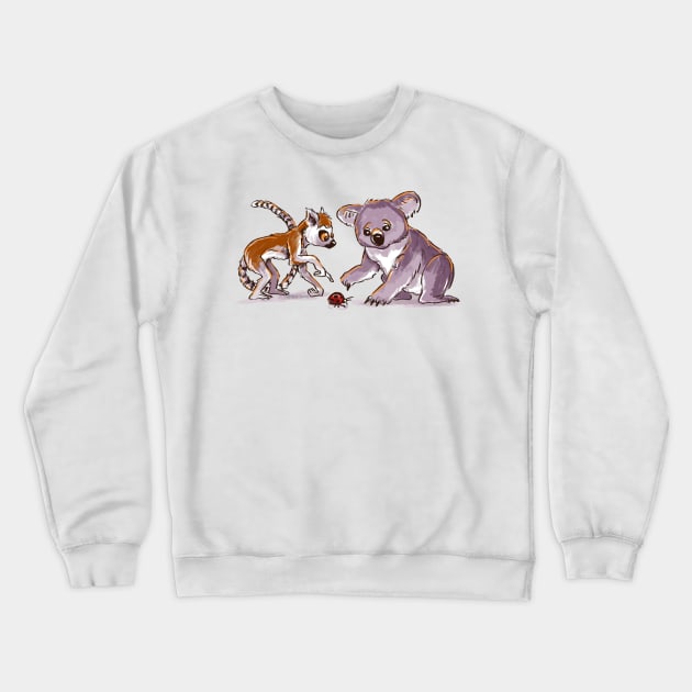 Koala & Lemur & Ladybug Crewneck Sweatshirt by reschasketch